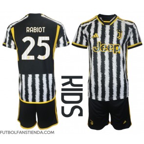Juventus Adrien Rabiot #25 Primera Equipación Niños 2023-24 Manga Corta (+ Pantalones cortos)